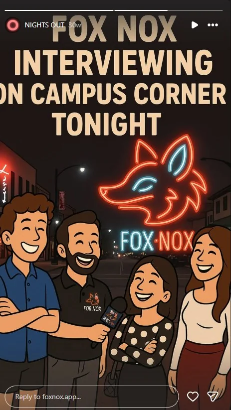 Story promoting on-the-street interviews on Campus Corner