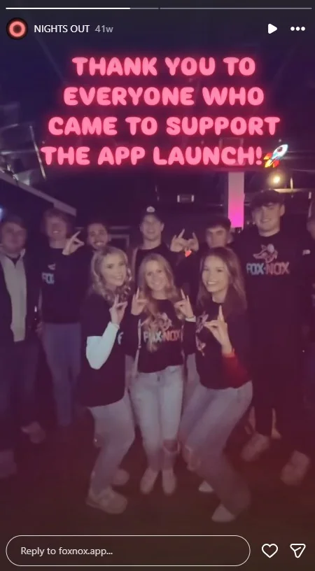 Instagram story thanking everyone who came to the app launch